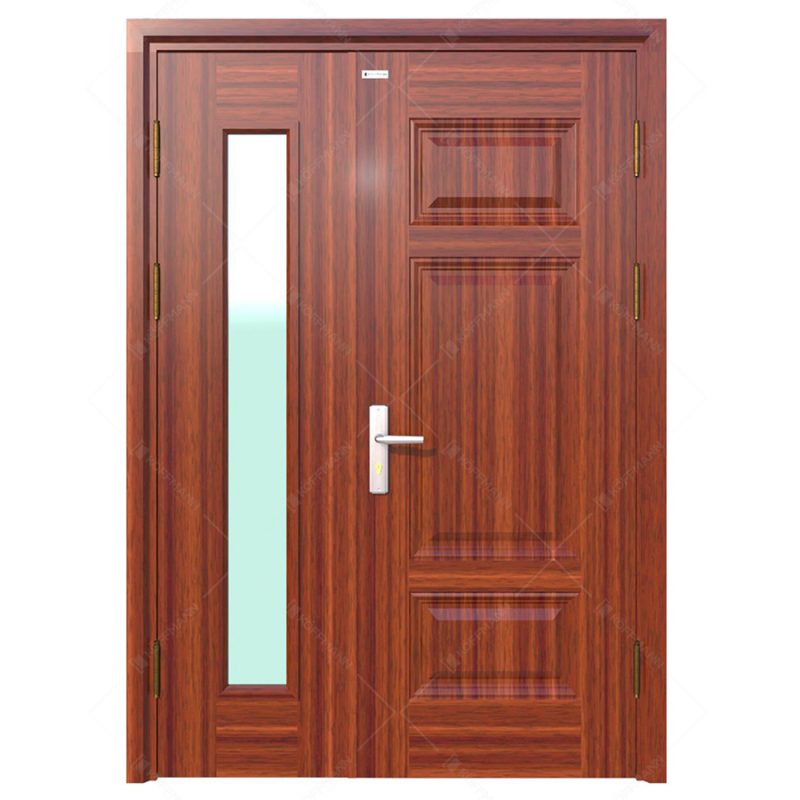 Cửa thép vân gỗ Koffmann 2 cánh lệch tại Ninh Bình