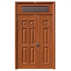 Cửa thép vân gỗ KOffmann 2 cánh lệch tại Ninh Bình