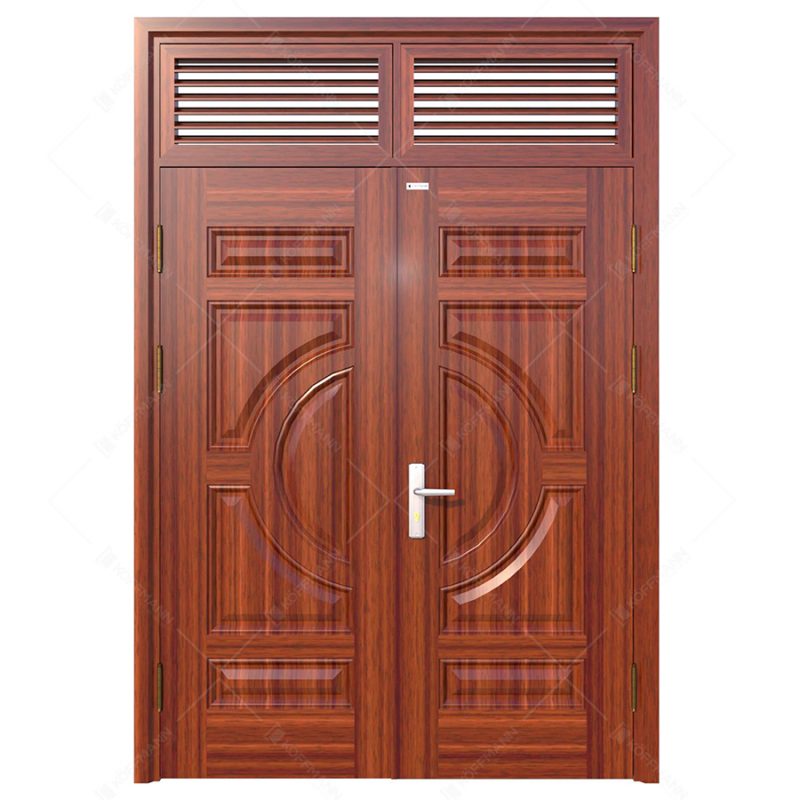 Cửa thép vân gỗ Koffmann 2 cánh đều tại Ninh Bình