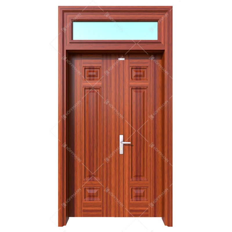 Cửa thép vân gỗ Koffmann 2 cánh đều tại Ninh Bình